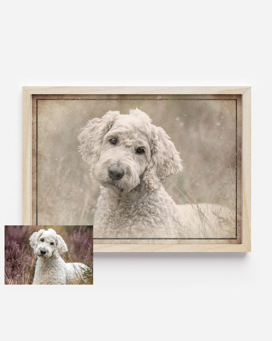 Haustier-Portrait als Digitales Vintage- Gemälde, individuell angefertigt! Perfekte Erinnerung an deinen Liebling horizontal