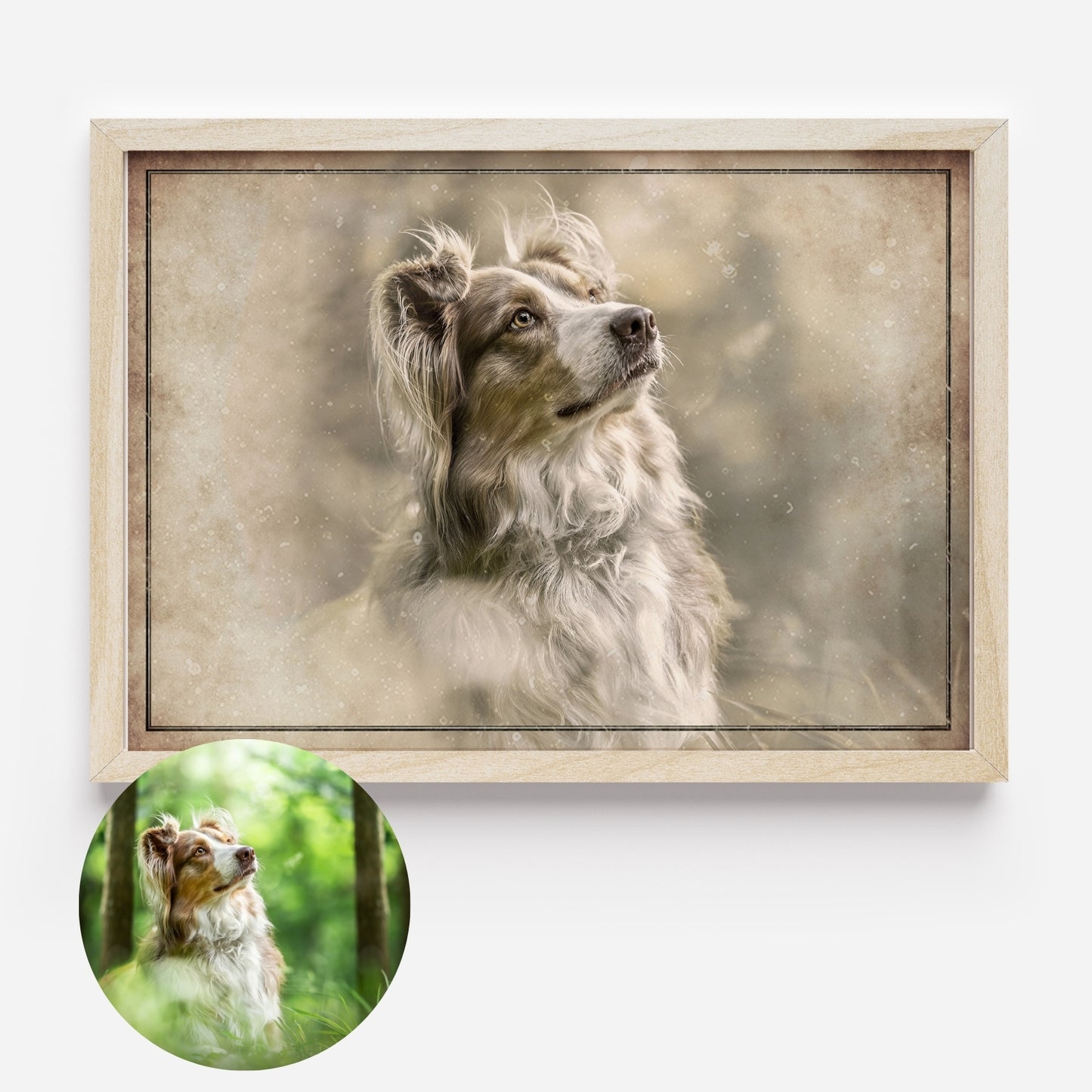 Haustier-Portrait als Digitales Vintage- Gemälde, individuell angefertigt! Perfekte Erinnerung an deinen Liebling horizontal