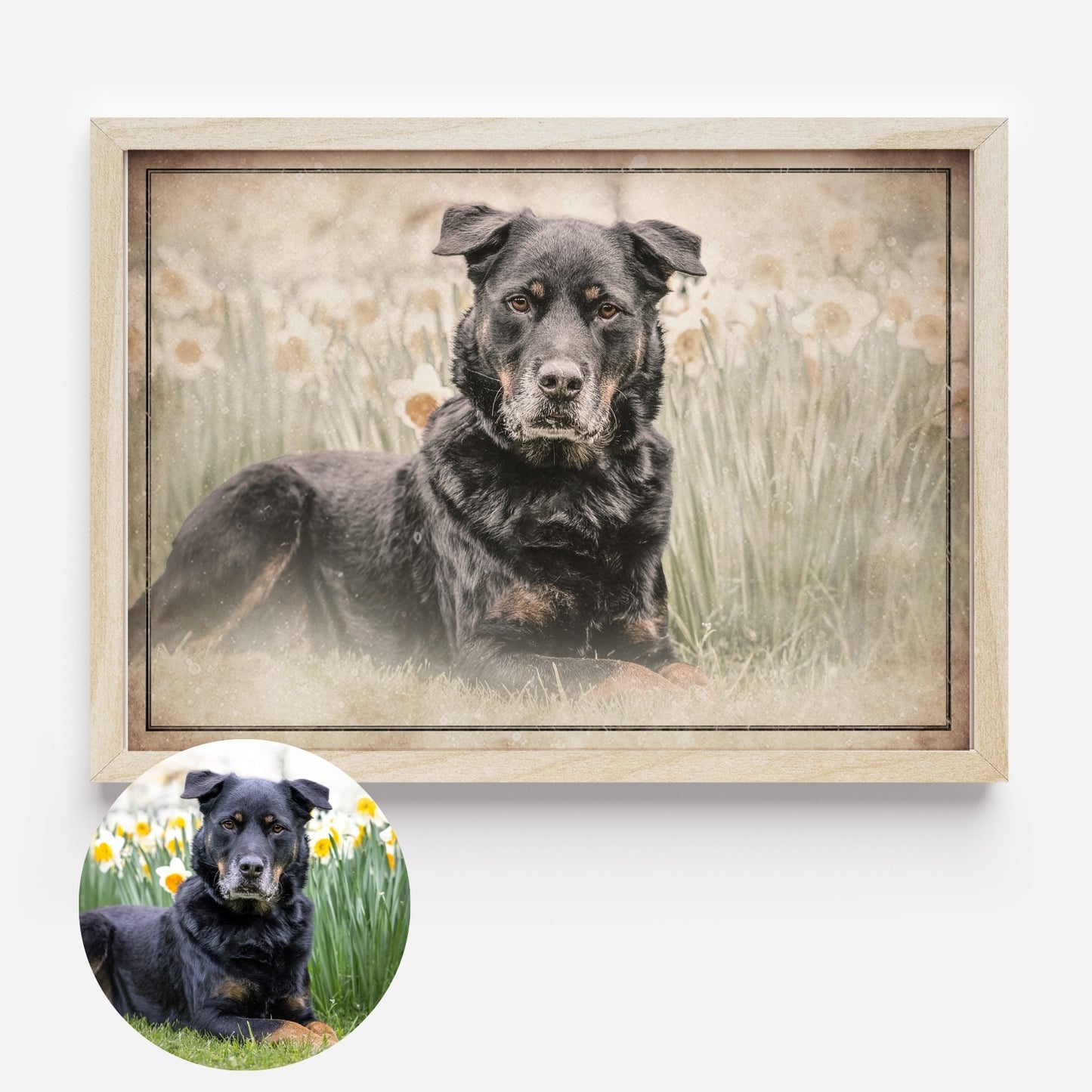 Haustier-Portrait als Digitales Vintage- Gemälde, individuell angefertigt! Perfekte Erinnerung an deinen Liebling horizontal