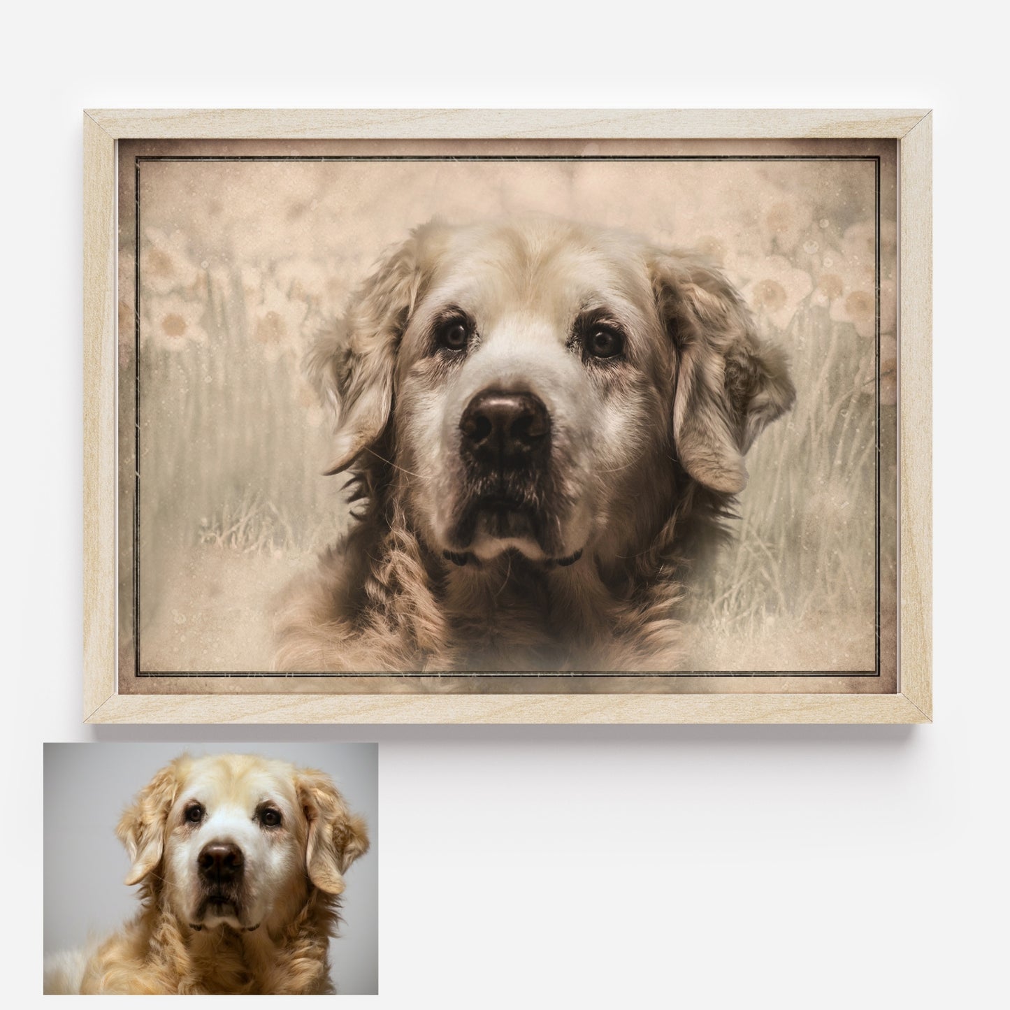 Haustier-Portrait als Digitales Vintage- Gemälde, individuell angefertigt! Perfekte Erinnerung an deinen Liebling horizontal