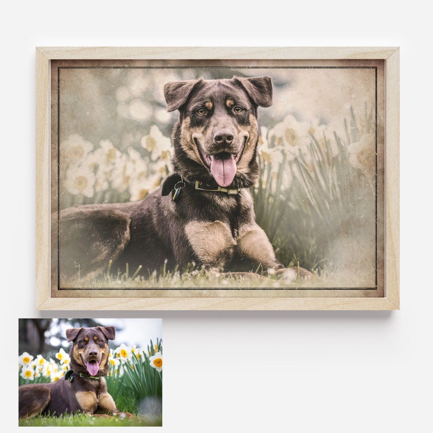 Haustier-Portrait als Digitales Vintage- Gemälde, individuell angefertigt! Perfekte Erinnerung an deinen Liebling horizontal