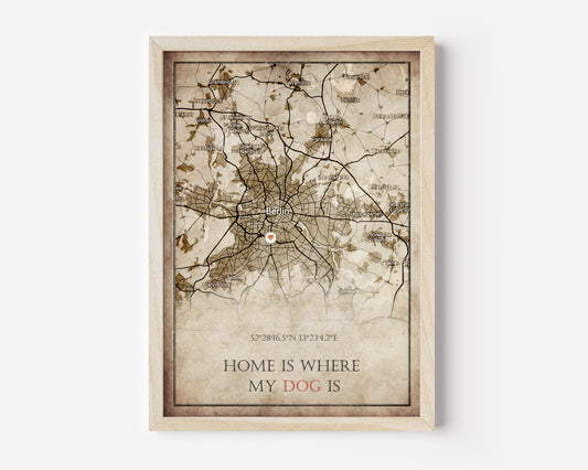 Vintage Koordinatenposter als Digitales Vintage- Gemälde, individuell angefertigt! Mit eurer Adresse