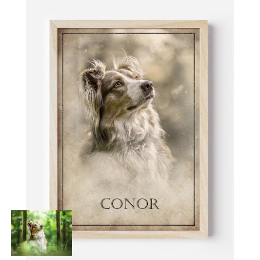 Haustier-Portrait als Digitales Vintage- Gemälde, individuell angefertigt! Perfekte Erinnerung an deinen Liebling mit Namen